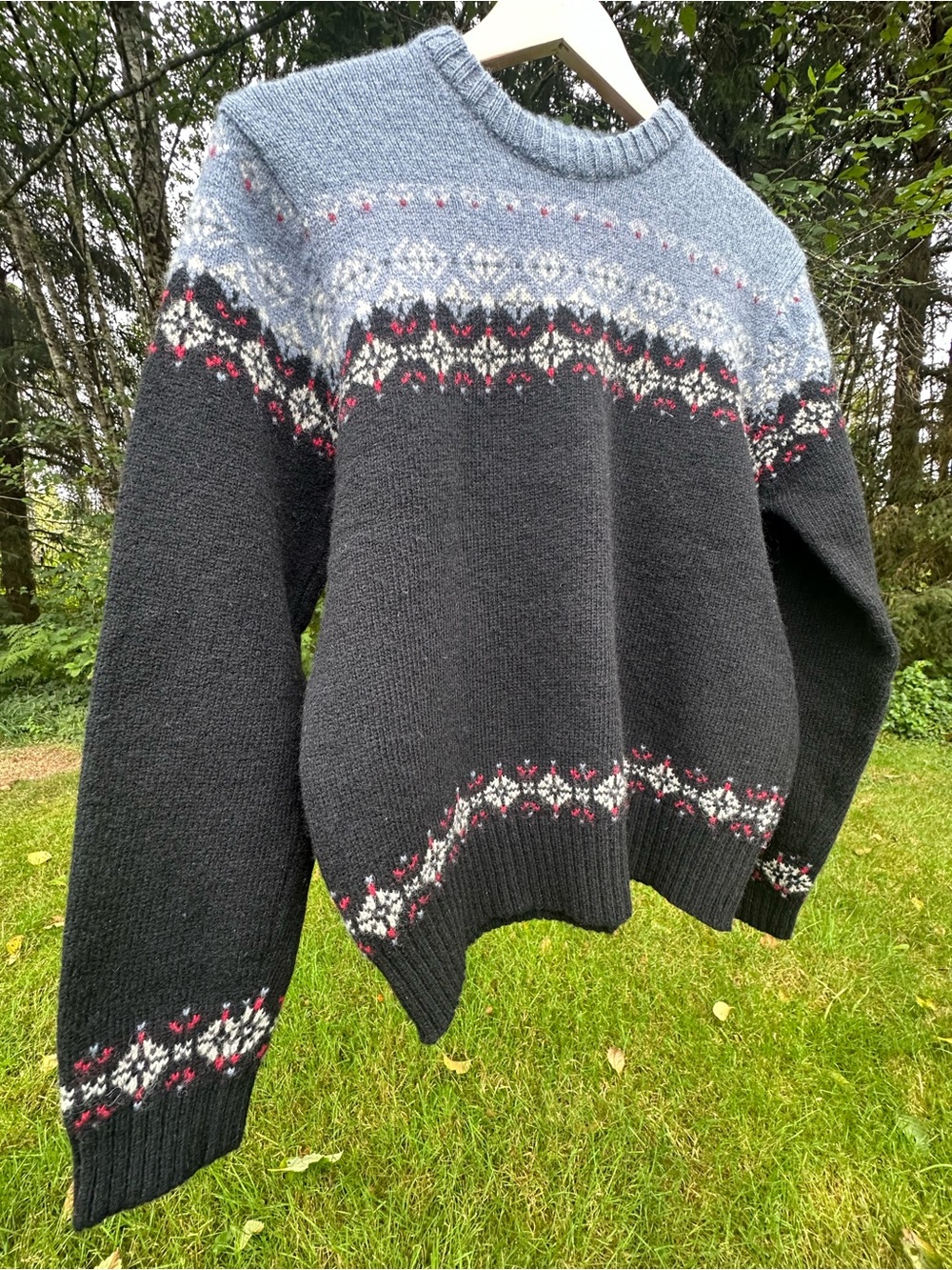 Sonoma Jean Company Sweater 100% Wool Fair Isle Women’s Misses Knit Cottagecore
